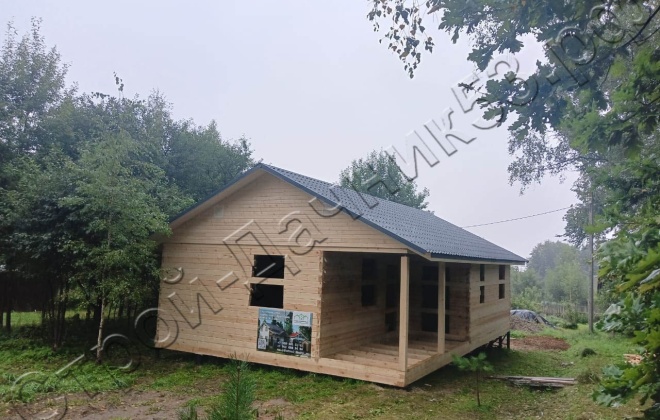 2 Брусовой дом ОД-48, 11x7м, 77 М², Калужская область, Жуковский район, деревня Кутепово (13)